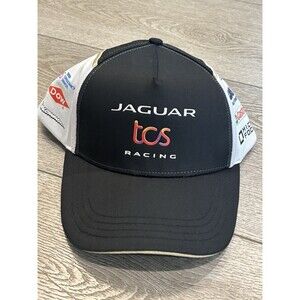 Jaguar TCS Racing Hat Formula E‎ Black Adjustable Strapback Sponsors Logo NWT